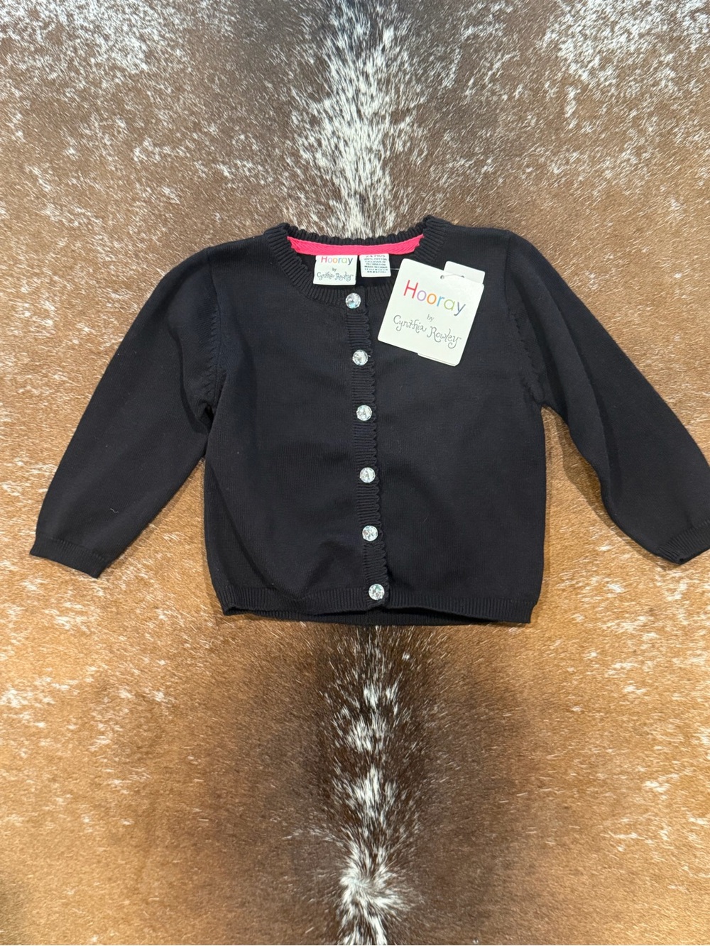 Cynthia Rowley Girls' Crewneck Cardigan with Jewel Buttons